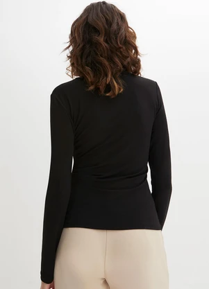 bonprix - Blusa Preta em Malha de Viscose - BONPRIX