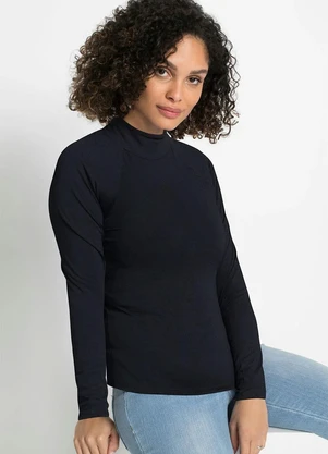 bonprix - Blusa Preta em Malha de Viscose - BONPRIX