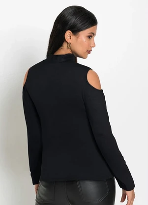 bonprix - Blusa Preta em Malha de Viscose - BONPRIX
