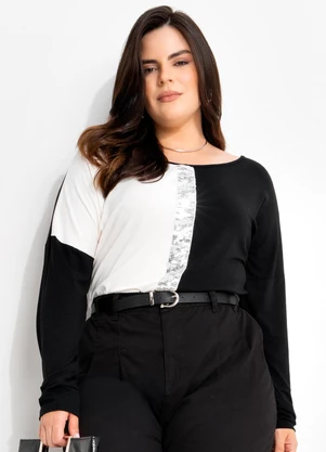 Marguerite - Blusa Preta em Malha de Viscose - MARGUERITE