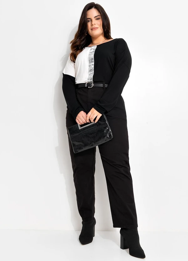 Marguerite - Blusa Preta em Malha de Viscose 3