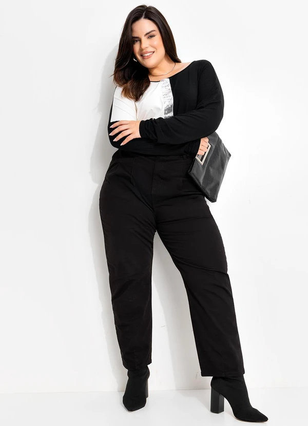 Marguerite - Blusa Preta em Malha de Viscose 4