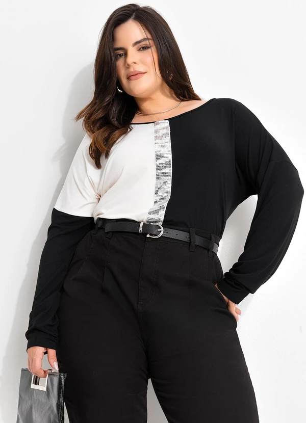 Marguerite - Blusa Preta em Malha de Viscose 5