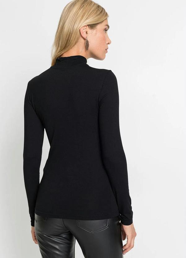 bonprix - Blusa Preta em Malha Suede 2