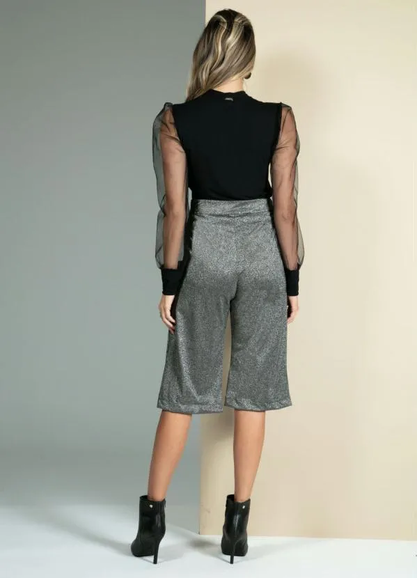 Quintess - Blusa Preta Mangas Bufantes em Transparência 4