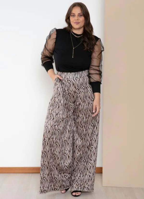 Quintess - Blusa Preta Mangas Bufantes em Transparência 7