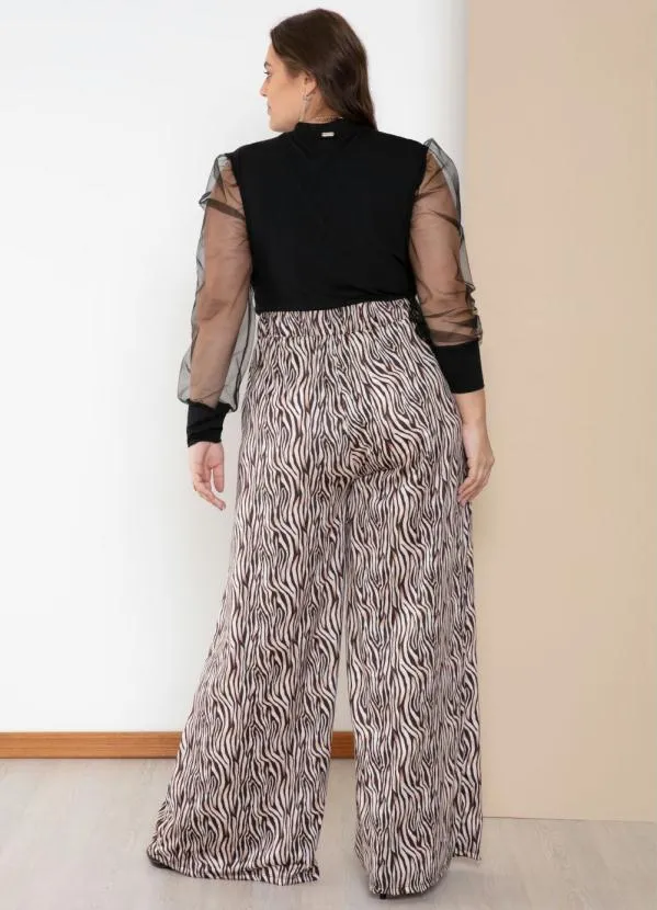 Quintess - Blusa Preta Mangas Bufantes em Transparência 8