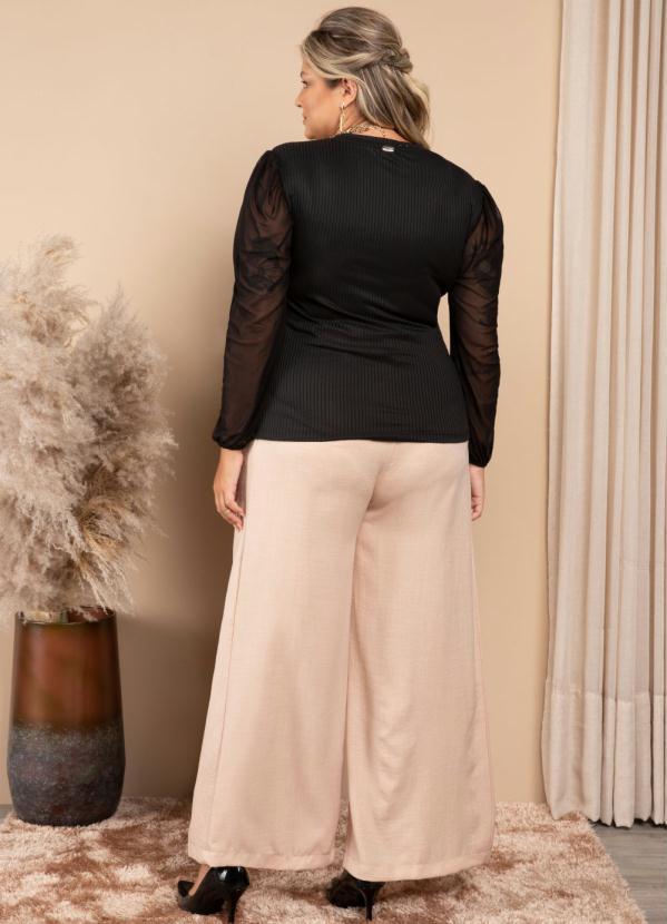 Quintess - Blusa Preta Mangas Longas em Transparência 8