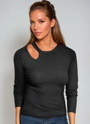 Blusa Preto em Canelado