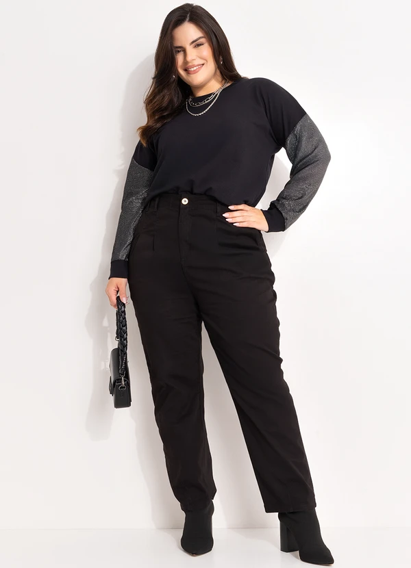 Marguerite - Blusa Preto em Malha com Lurex 5