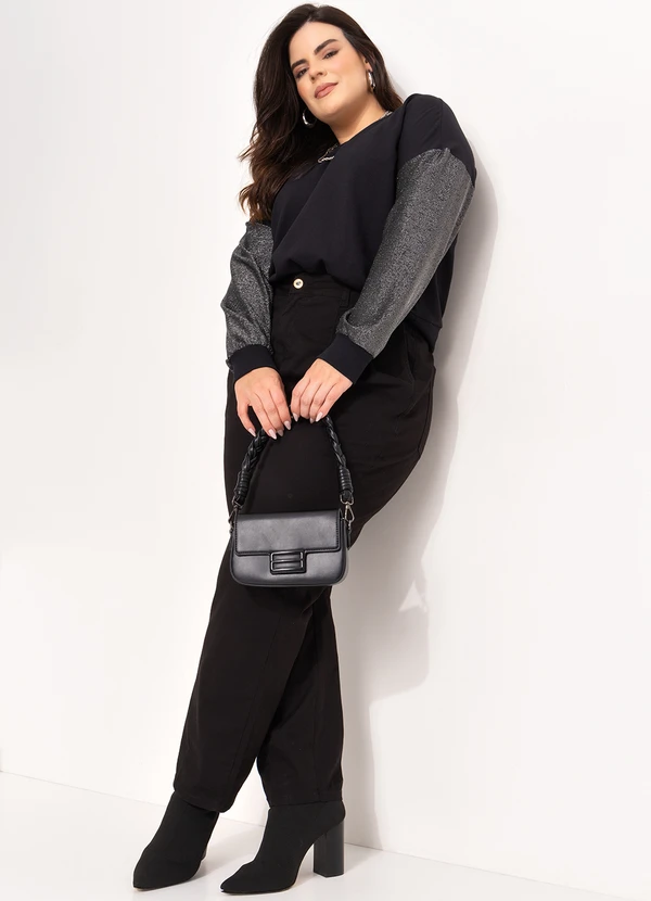 Marguerite - Blusa Preto em Malha com Lurex 6