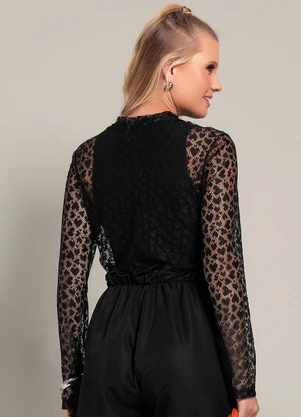Moda Pop - Blusa Preto em Renda - MODA POP