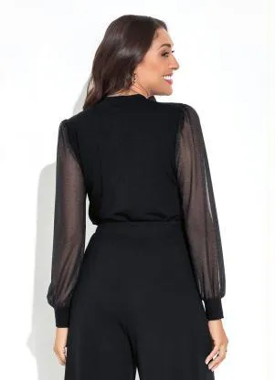 Rovitex - Blusa Preto em Tule - ROVITEX