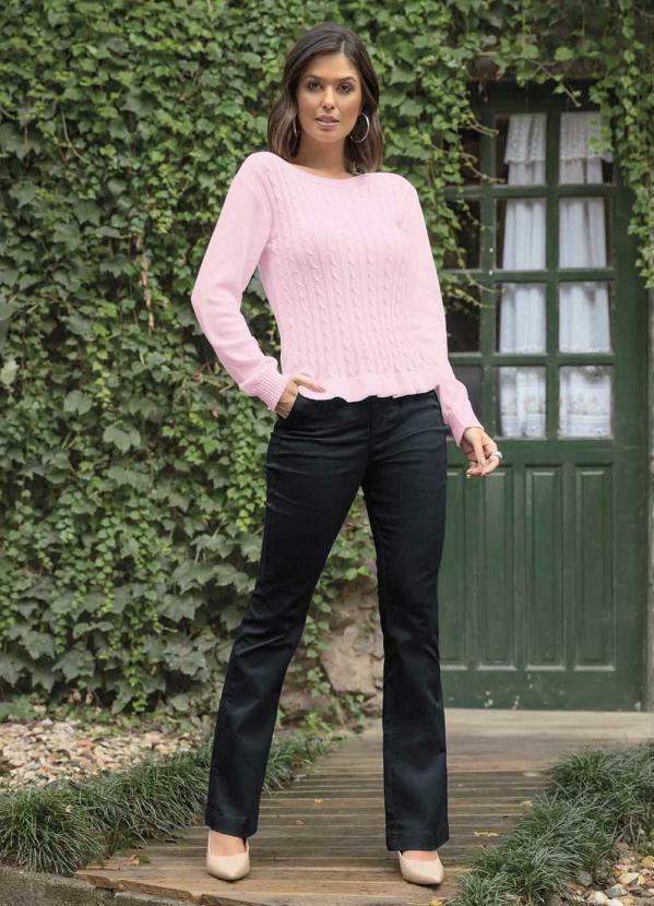 Rosalie - Blusa Rosa Clara em Tricô com Frufru na Barra 5