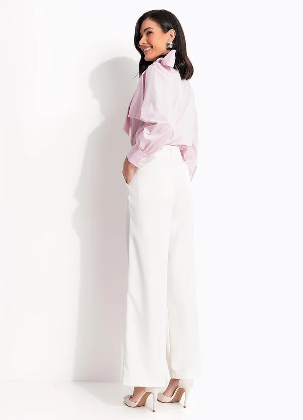 Quintess - Blusa Rosa Claro em Tecido Plano Tricoline 5