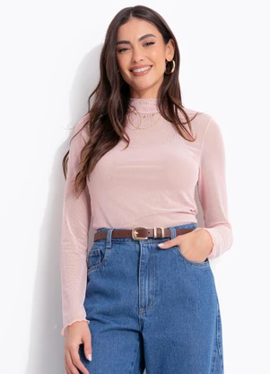 Quintess - Blusa Rosa Claro em Tule - QUINTESS