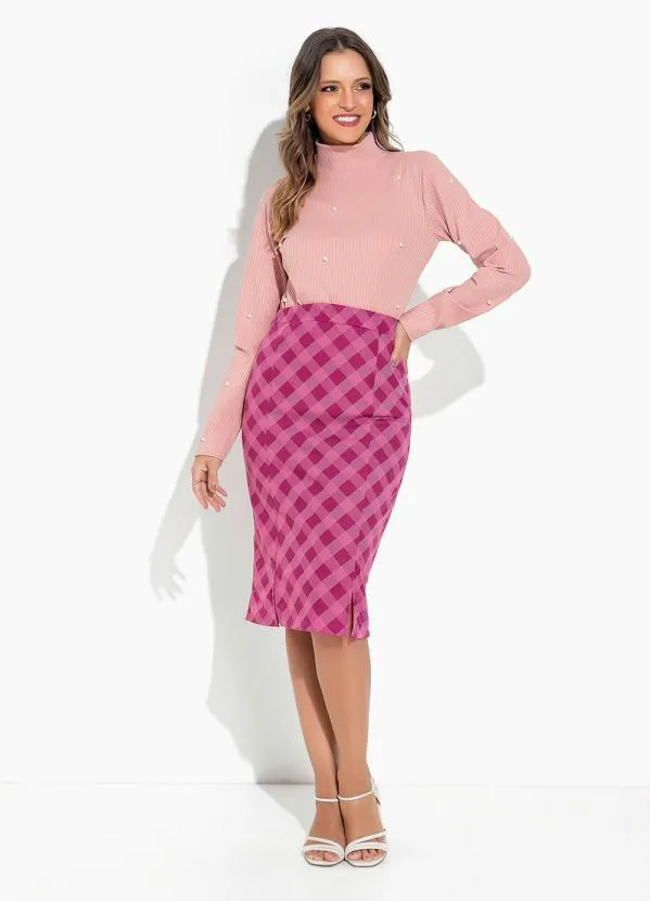 Rosalie - Blusa Rosa com Gola Alta 3