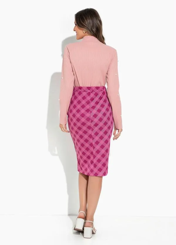 Rosalie - Blusa Rosa com Gola Alta 4