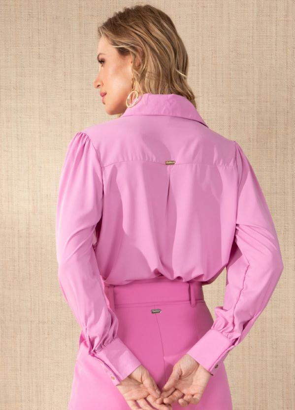 Quintess - Blusa Rosa com Mangas Bufantes 4