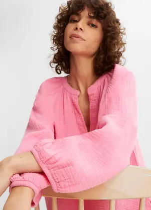 bonprix - Blusa Rosa em Tecido de Algodão - BONPRIX