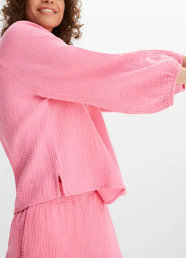 bonprix - Blusa Rosa em Tecido de Algodão 4