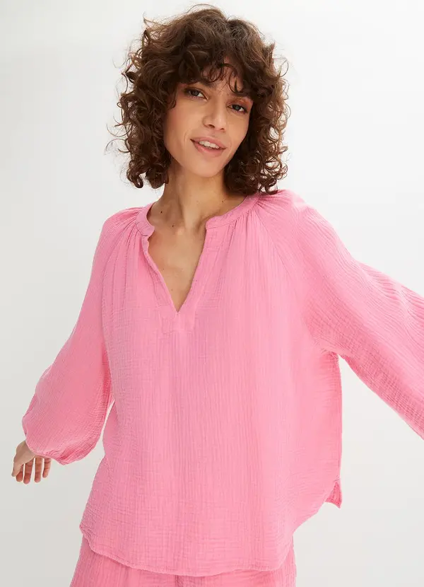 bonprix - Blusa Rosa em Tecido de Algodão 6