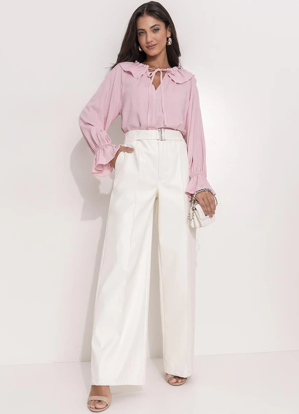 Quintess - Blusa Rosa em Viscose Plana 6