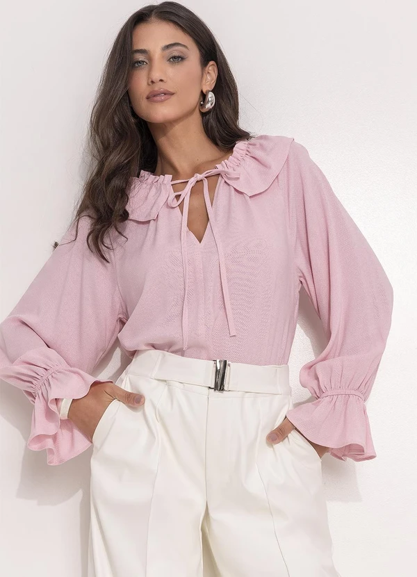 Quintess - Blusa Rosa em Viscose Plana 9