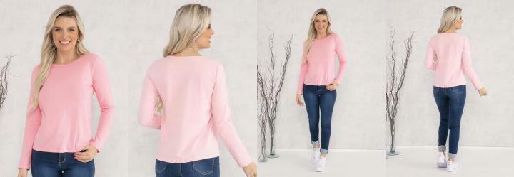 Blusa Ros com Manga Longa