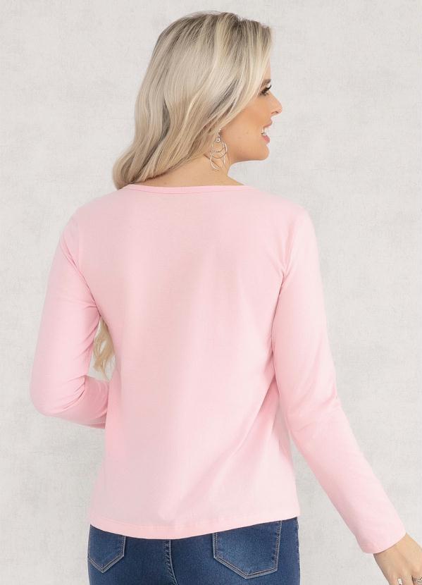 Moda Pop - Blusa Rosê com Manga Longa 2