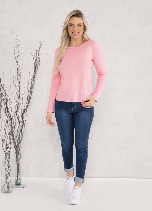 Moda Pop - Blusa Rosê com Manga Longa 3