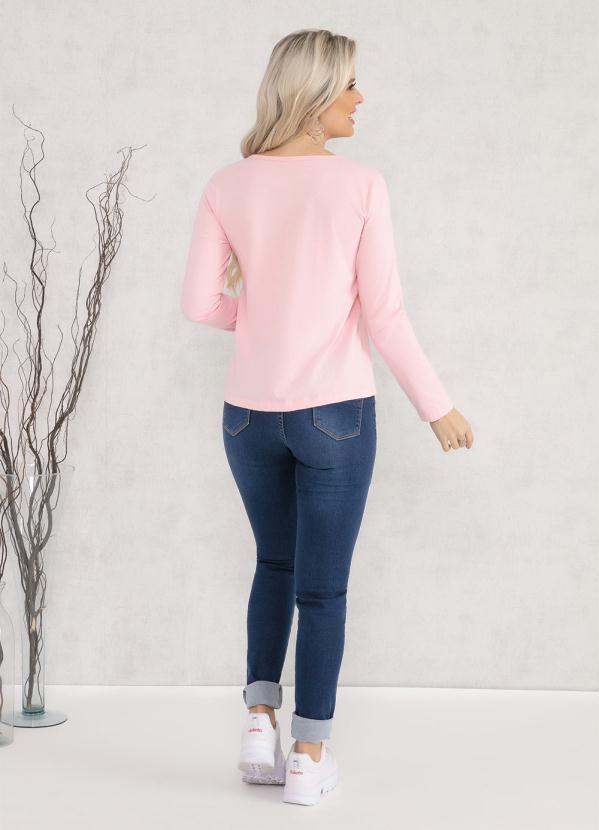 Moda Pop - Blusa Rosê com Manga Longa 4