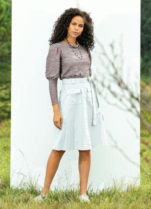 Blusa (Ros) com Mangas Bufantes