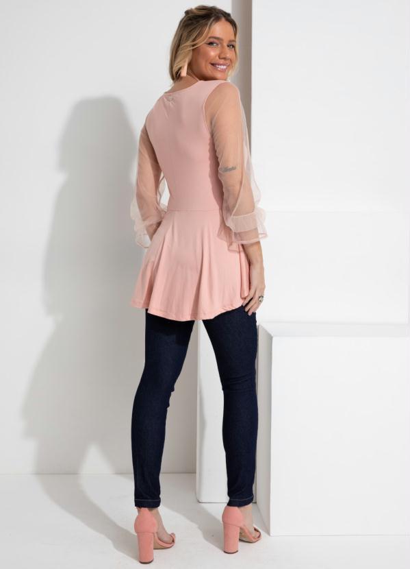 Outlet - Blusa Rose com Transparência nas Mangas 4