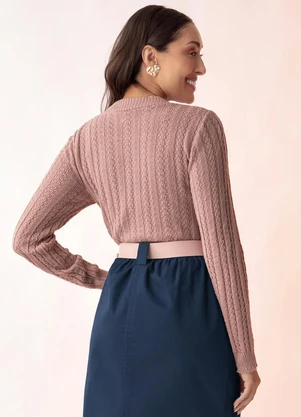Rosalie - Blusa Rosê Maquinetada - ROSALIE