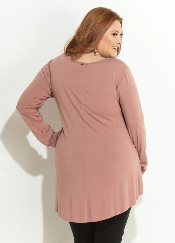 Quintess - Blusa Rosê Modelo Mullet com Mangas Longas 2