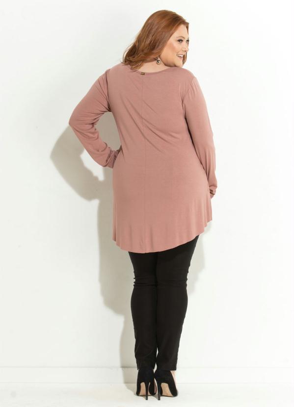 Quintess - Blusa Rosê Modelo Mullet com Mangas Longas 4