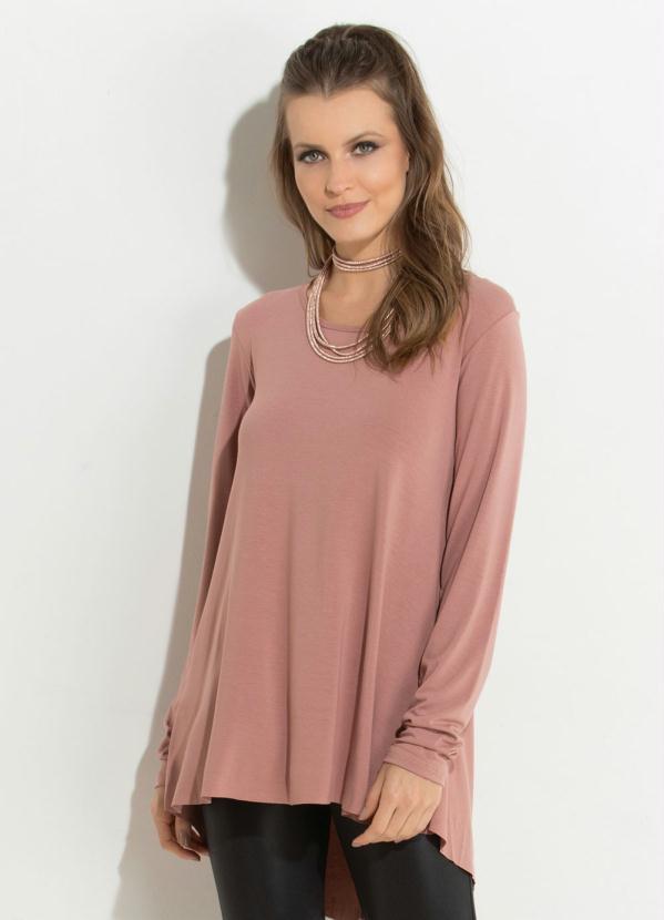 Quintess - Blusa Rosê Modelo Mullet com Mangas Longas 5