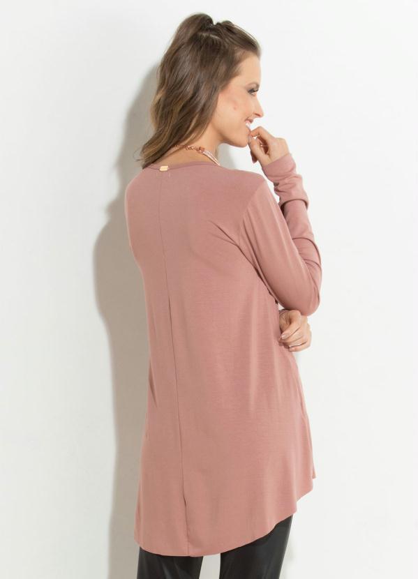 Quintess - Blusa Rosê Modelo Mullet com Mangas Longas 6