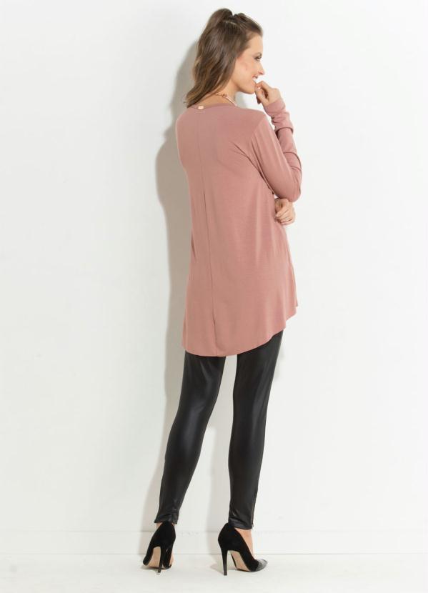 Quintess - Blusa Rosê Modelo Mullet com Mangas Longas 8