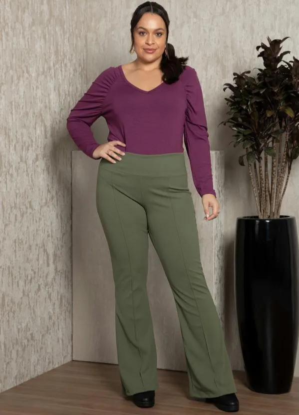 Quintess - Blusa Roxa com Mangas Raglan Franzidas 9