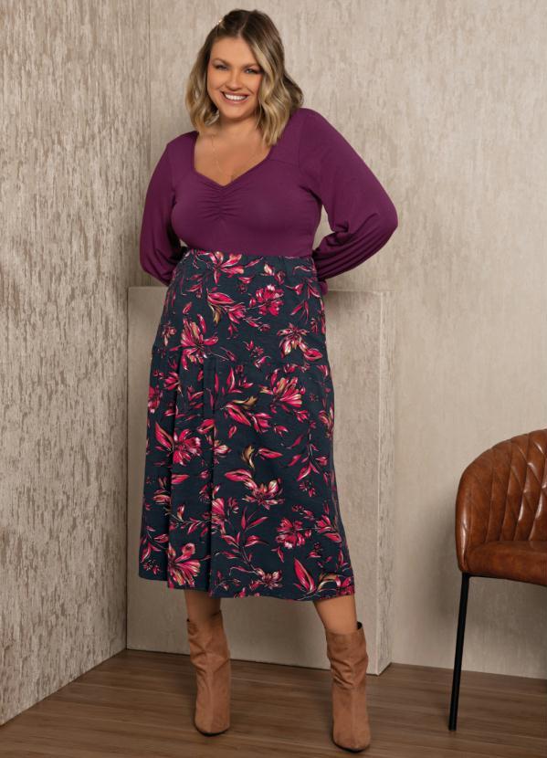 Quintess - Blusa Roxa de Mangas Longas com Elástico 2