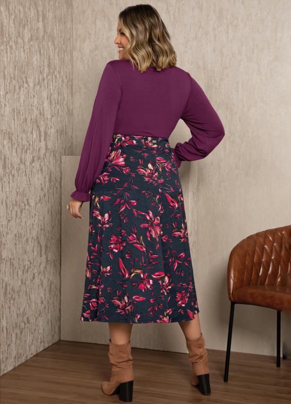 Quintess - Blusa Roxa de Mangas Longas com Elástico 1