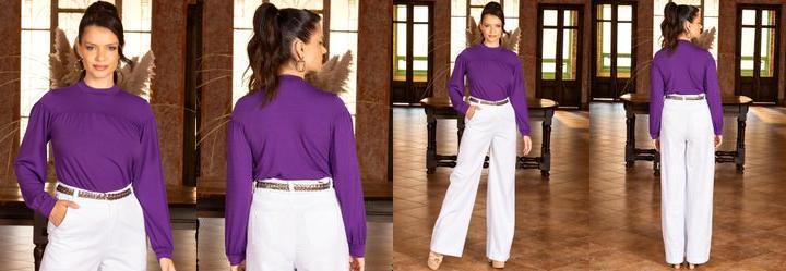 Blusa Roxa em Malha de Viscose