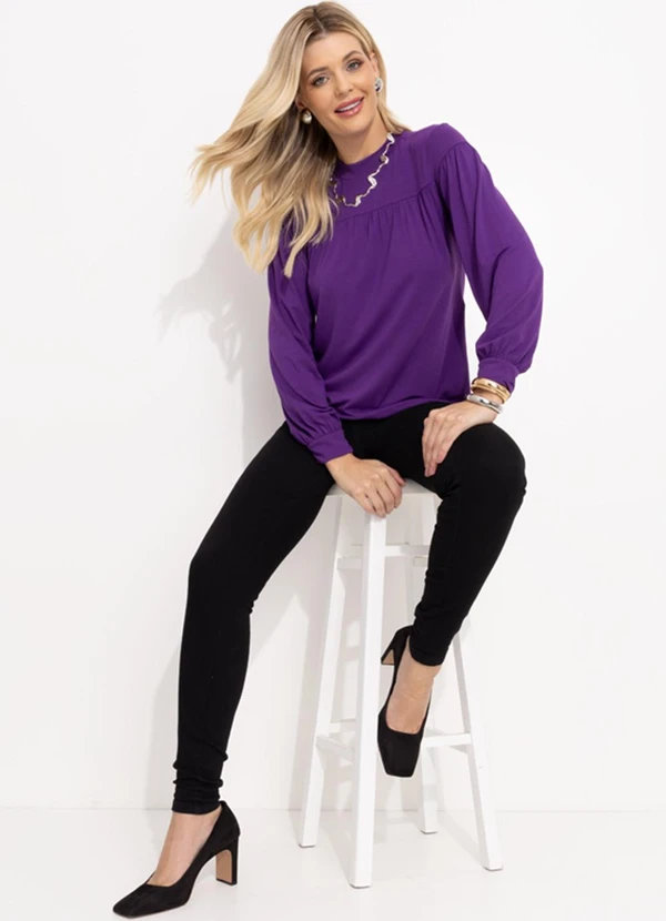 Quintess - Blusa Roxa em Malha de Viscose 5