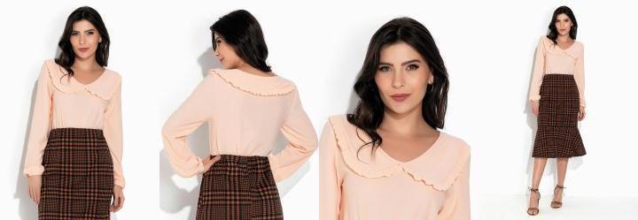 Blusa Salmo com Gola Babado