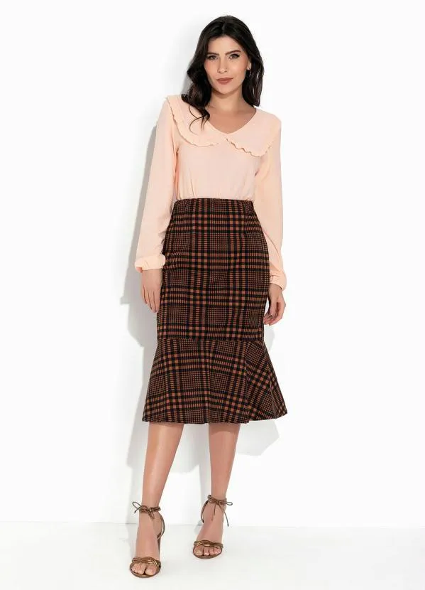 Rosalie - Blusa Salmão com Gola Babado 4