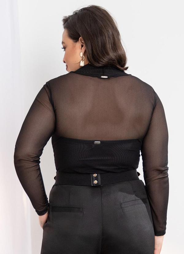 Quintess - Blusa Segunda Pele em Tule Preta 3