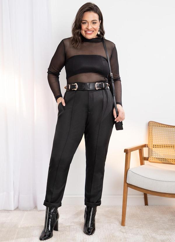 Quintess - Blusa Segunda Pele em Tule Preta 2