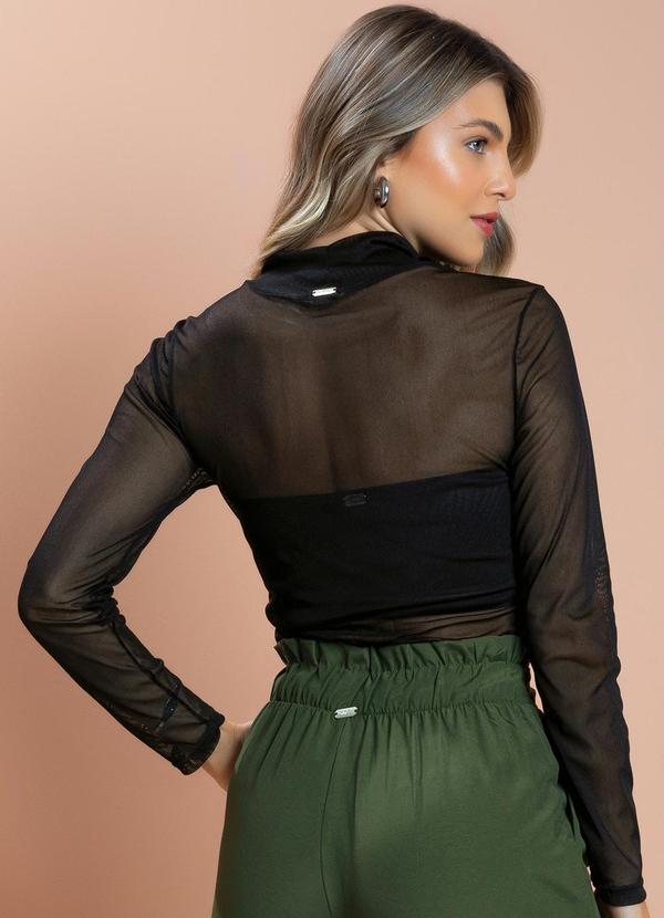 Quintess - Blusa Segunda Pele em Tule Preta 13